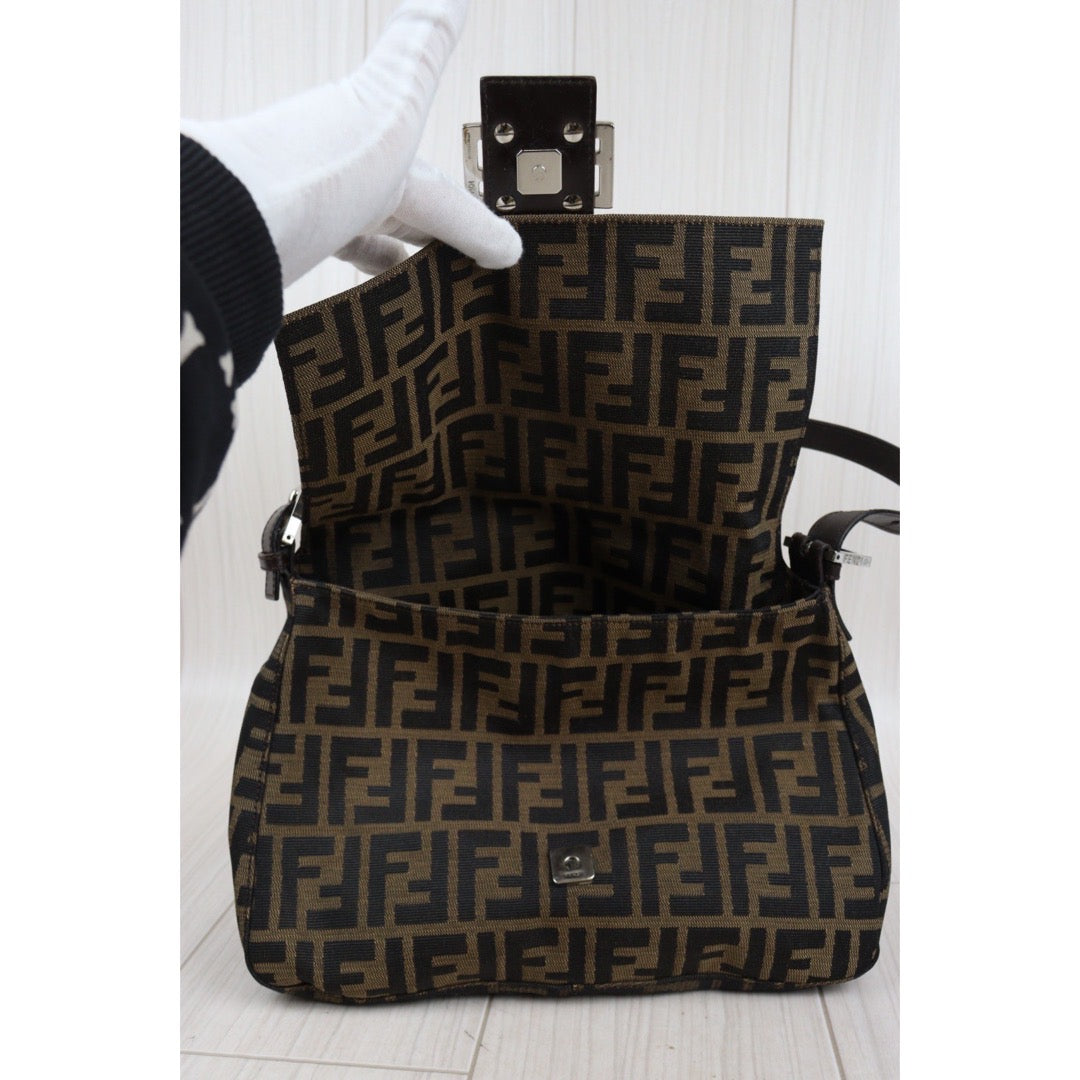 Rank AB｜ FENDI Zucca Mamma Baguette Shoulder Bag ｜24032206