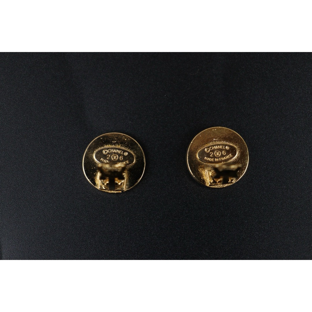Very Good ( Rank A) ｜CHANEL Coco Mark Round Earrings Made In 2002 Year ｜V25070201