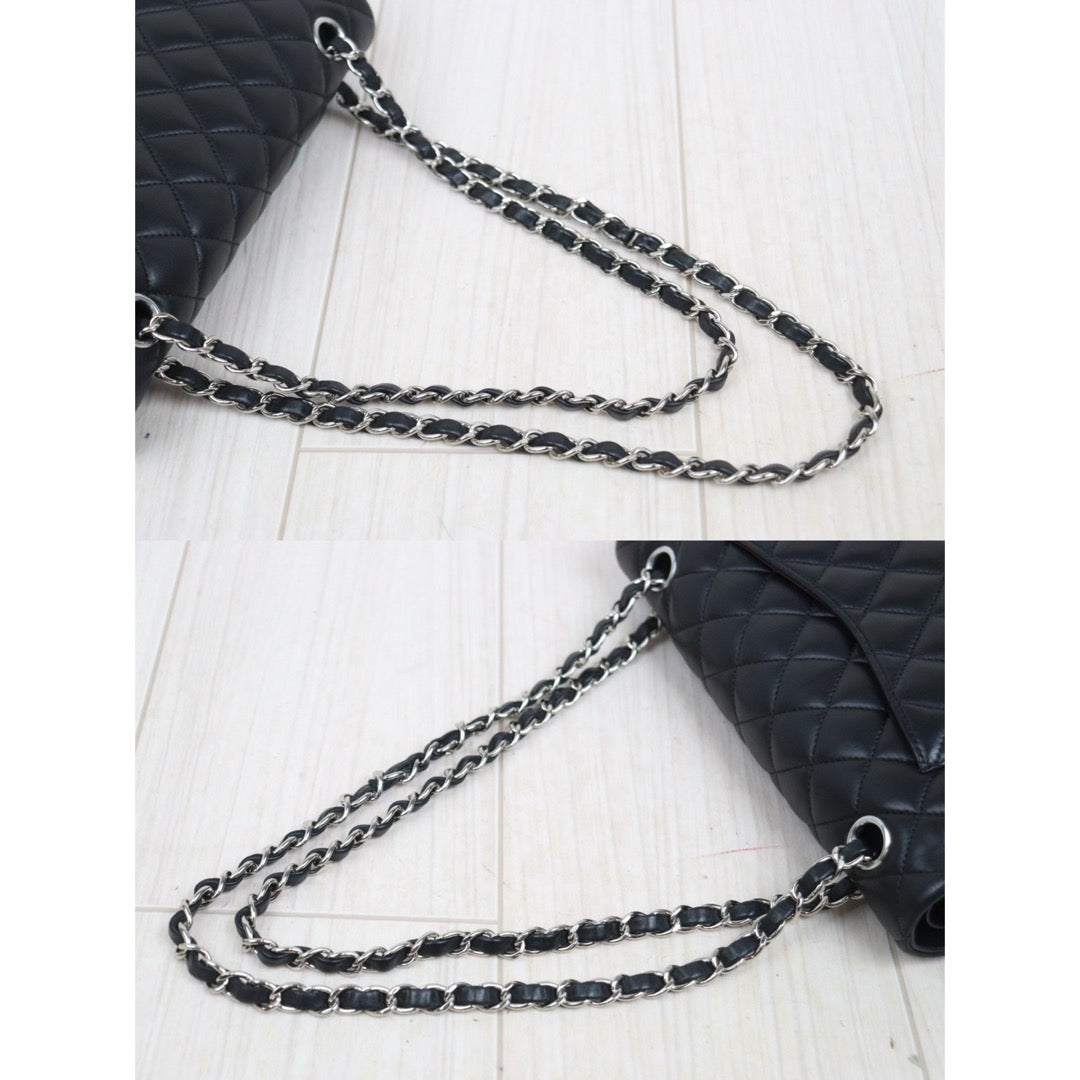 Very Good ( Rank A)｜ CHANEL Lamb Skin Matrasse Double Flap 25 Shoulder Bag  Black Made In 2017Year｜S25101808