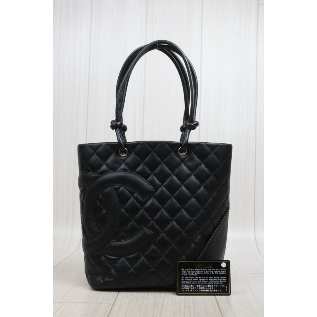 Include Entrupy Certificate of Authenticity｜Very Good ( Rank A)｜ CHANEL Cambon Line ToteBag Black Made In 2004-2005 Year｜26031901