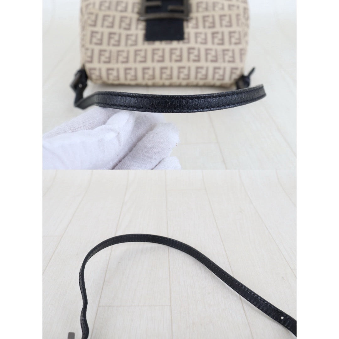 Include Entrupy Certificate of Authenticity｜Good ( Rank AB)｜ FENDI Zucca Mamma Baguette Shoulder Bag Beige｜S26011901