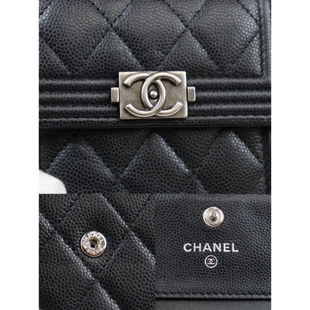 Rank A｜CHANEL Leboy Caviar Skin Black Wallet｜24030733