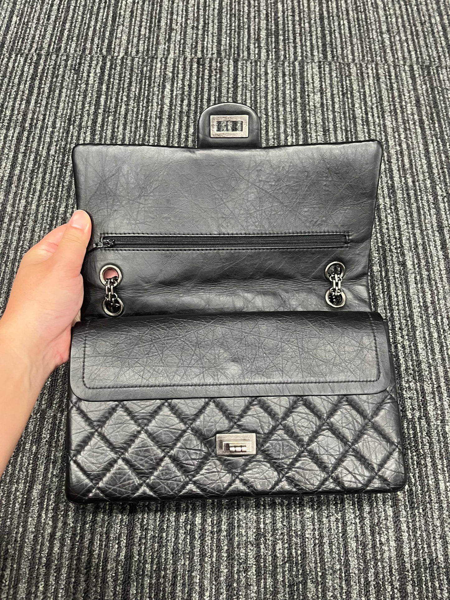 Rank A｜ CHANEL 2.55 Matelasse Black Chain Shoulder Bag｜S24071421