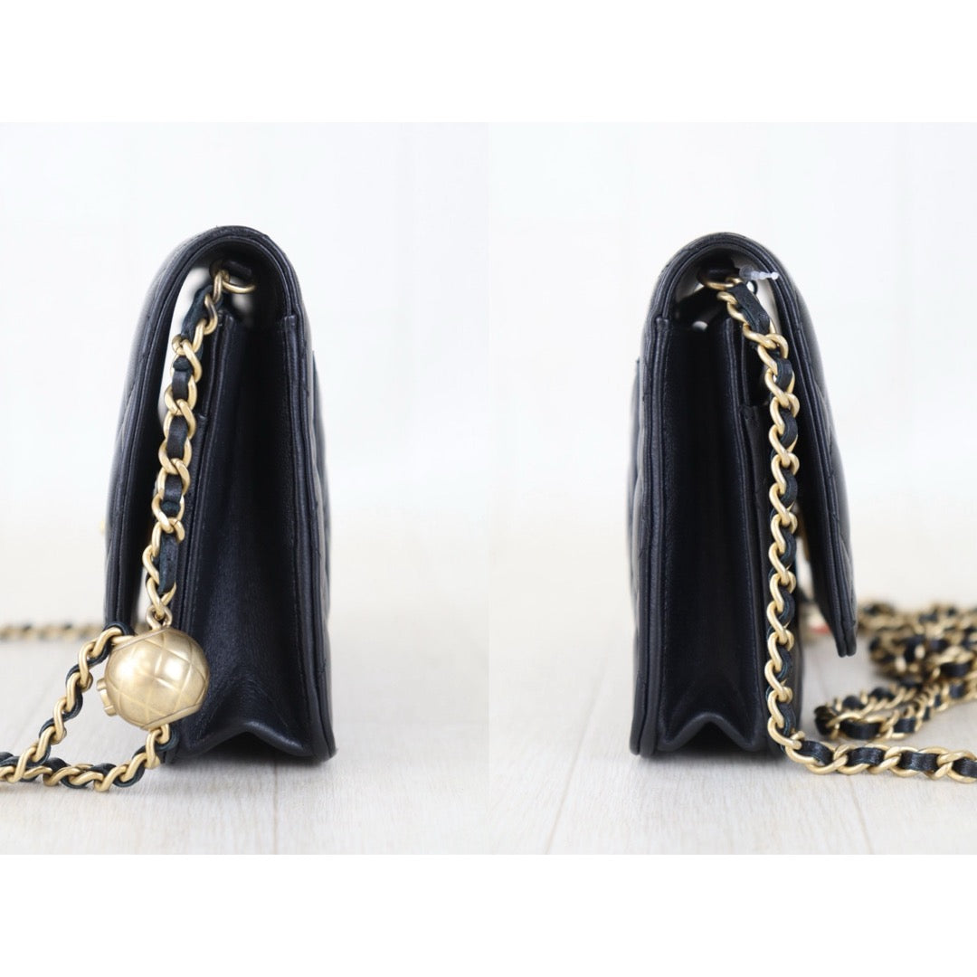 Include Entrupy Certificate of Authenticity｜Very Good ( Rank A)｜CHANEL Lamb Skin WOC Chain Bag Black IC Chips Model｜Z26100802