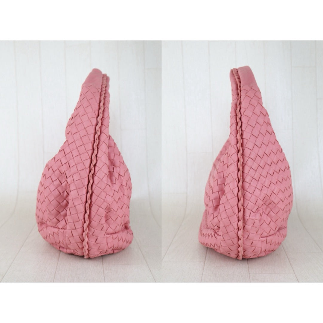 Very Good ( Rank A)｜ Bottega Veneta Lamb Skin Braid Shoulder Bag Rose Pink｜S26022612