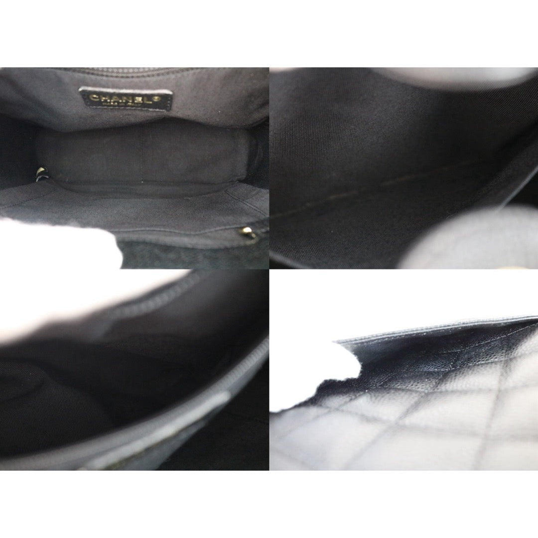 Include Entrupy Certificate of Authenticity｜Very Good ( Rank A)｜ CHANEL Matrasse PST Chain Tote Bag Caviar Skin Black  Made In 2003-2004 Year｜S26073111