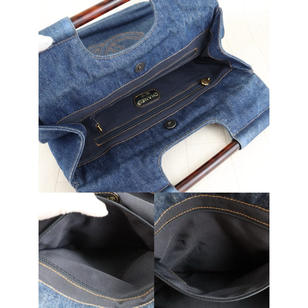 Very Good ( Rank A)｜ CHANEL Denim Hawksbill Turtle Tote Bag Made In 1996-1997Year｜H25112801