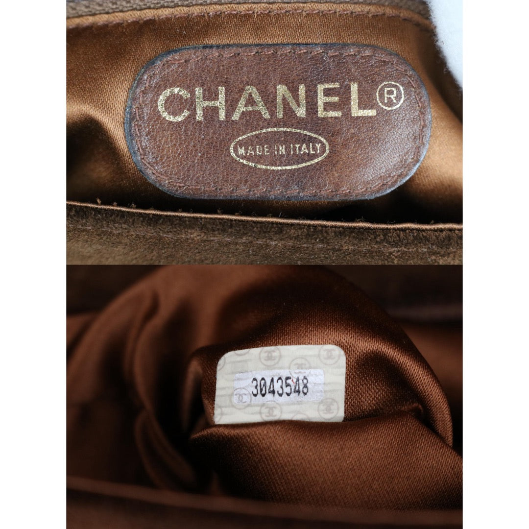 Include Entrupy Certificate of Authenticity｜Good ( Rank AB) ｜ CHANEL  Coco Mark Chammy Leather Tassel Shoulder Bag Brown Made In 1994～1996Year ｜S26032907