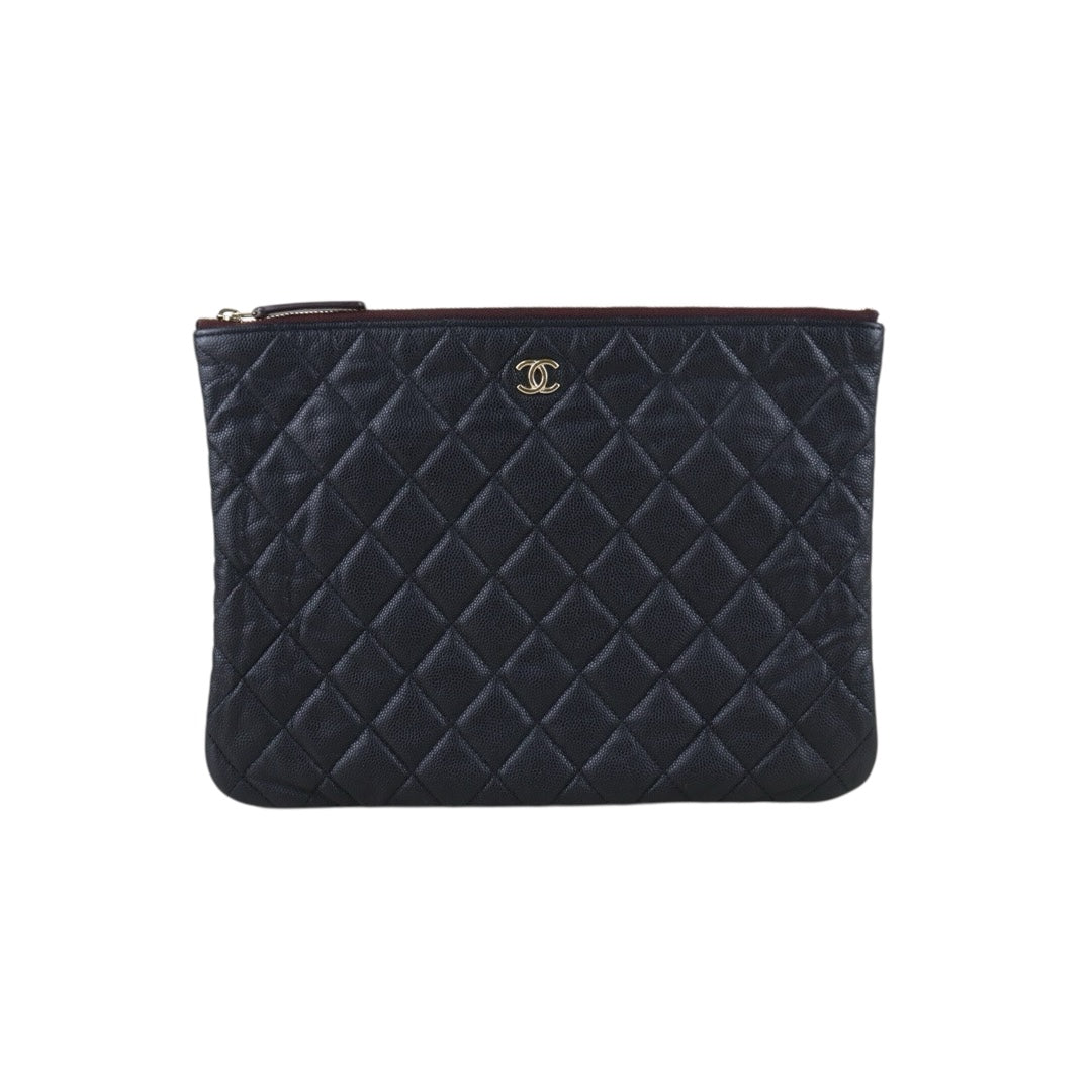 Include Entrupy Certificate of Authenticity｜Good ( Rank AB)｜ CHANEL Caviar Skin  Klassische Pochette Mit Reissverschluss  Black IC Chips Model｜S26052510