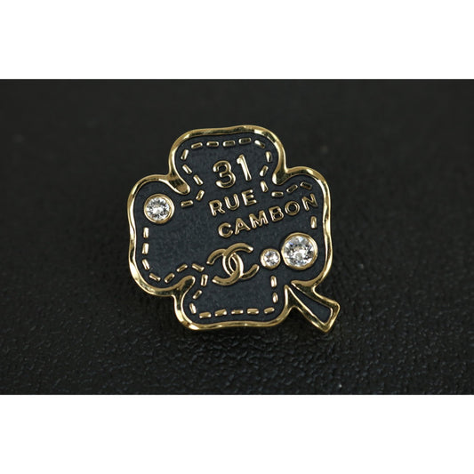 Very Good ( Rank A)｜ CHANEL  Coco Mark B23s Four leaf clover Rhinestone  Brooch ｜F25012309