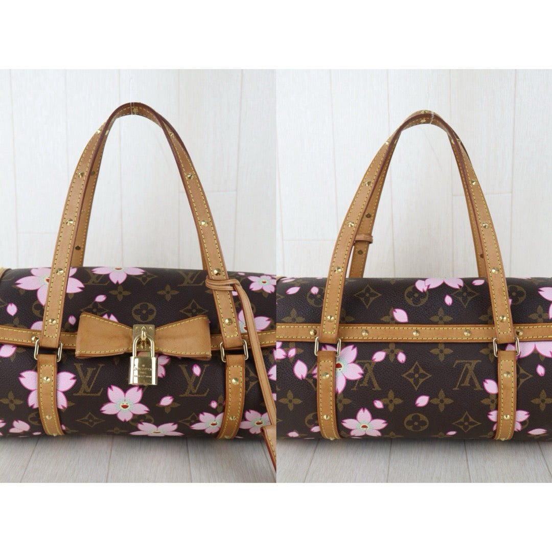 Include Entrupy Certificate of Authenticity｜Good ( Rank AB)｜ Louis Vuitton Monogram Takashi Murakam Cherry Blossom Papillon 26 Handbag ｜S26072544