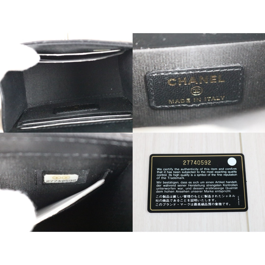 Very Good ( Rank A)｜ CHANEL Matelasse Chain Lamb Skin Trandy CC mini Box Black Made In 2019Year ｜W25081403