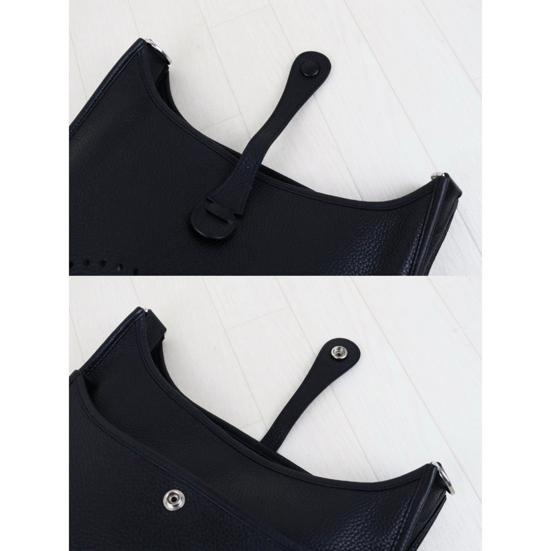 Include Entrupy Certificate of Authenticity｜Very Good ( Rank A)｜ HERMES TC Leather  Evelyne 29 Shoulder Bag Black C Stamp Made In 2018Year｜S26041701