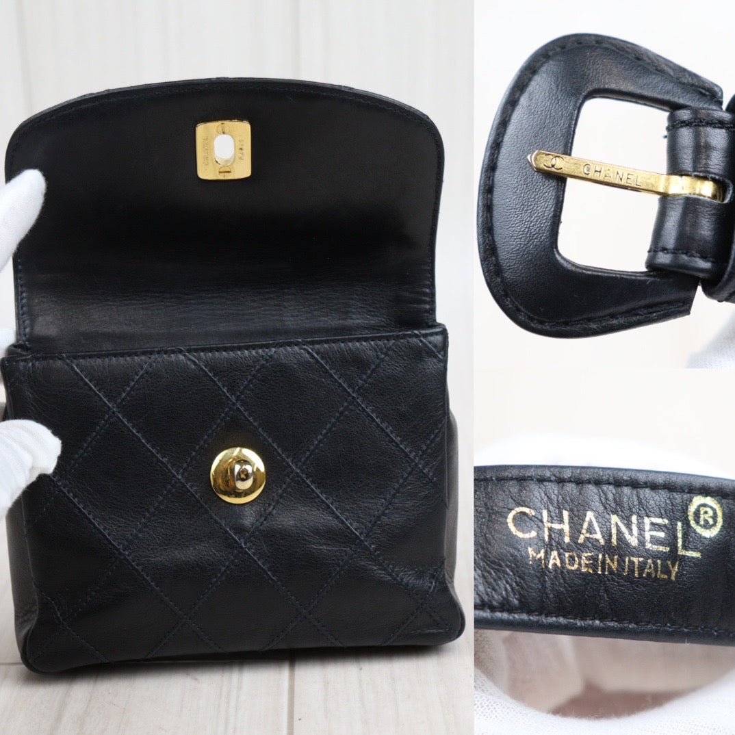 Rank A ｜ CHANEL Matrasse Lambskin Waist Bag｜23110910