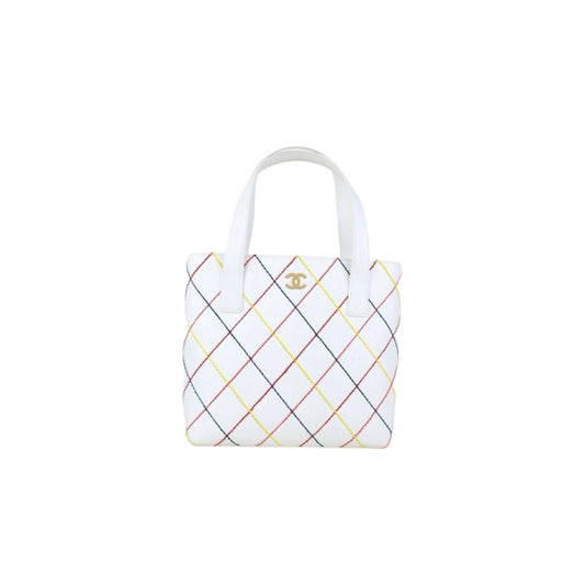 Good ( Rank AB)｜Full Set CHANEL Calf Leather Wild Ditch Hand Bag White Made In 2003～2004Year｜H25090813