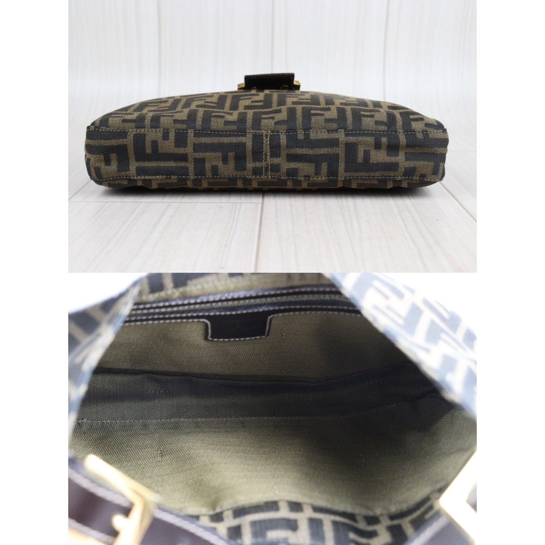 Rank A｜FENDI Zucca Mamma Shoulder Bag Gold Hardware｜23102851