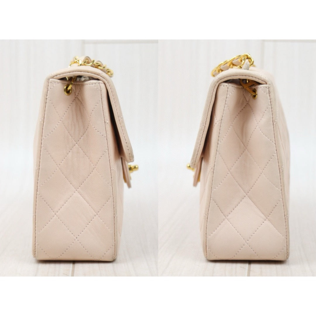 Good ( Rank AB)｜ CHANEL lambskin Square 20 Shoulder Bag Cherry Pink Made In 1991～1994Year ｜P24122008