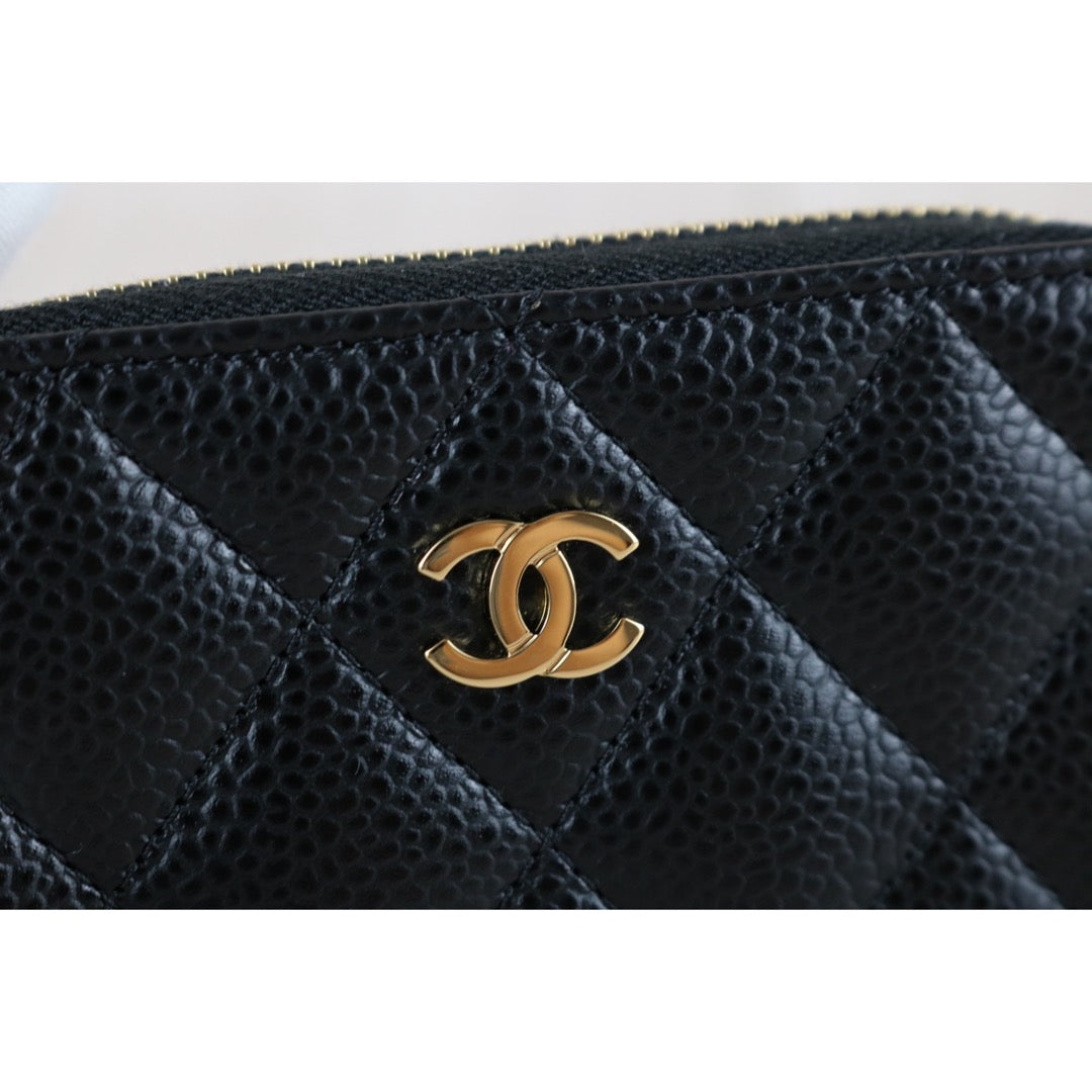 Excellent（Rank SA）｜CHANEL Caviar Skin Calf Leather Coin Purse Black Made In 2018~2019 Year｜X25060311
