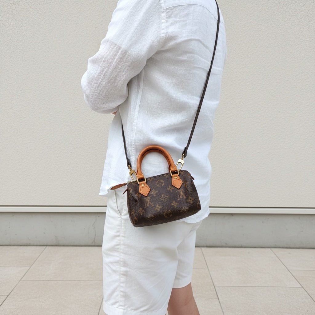 Include Entrupy Certificate of Authenticity｜Good ( Rank AB)｜ Louis Vuitton Monogram Mini Speedy Hand Bag  With Shoulder Strap｜26042808
