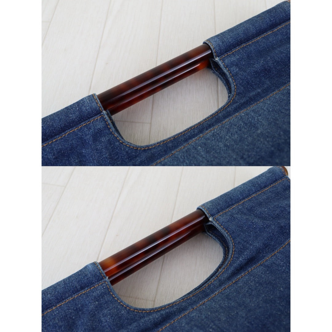 Very Good ( Rank A)｜ CHANEL Denim Hawksbill Turtle Tote Bag Made In 1996-1997Year｜H25112801