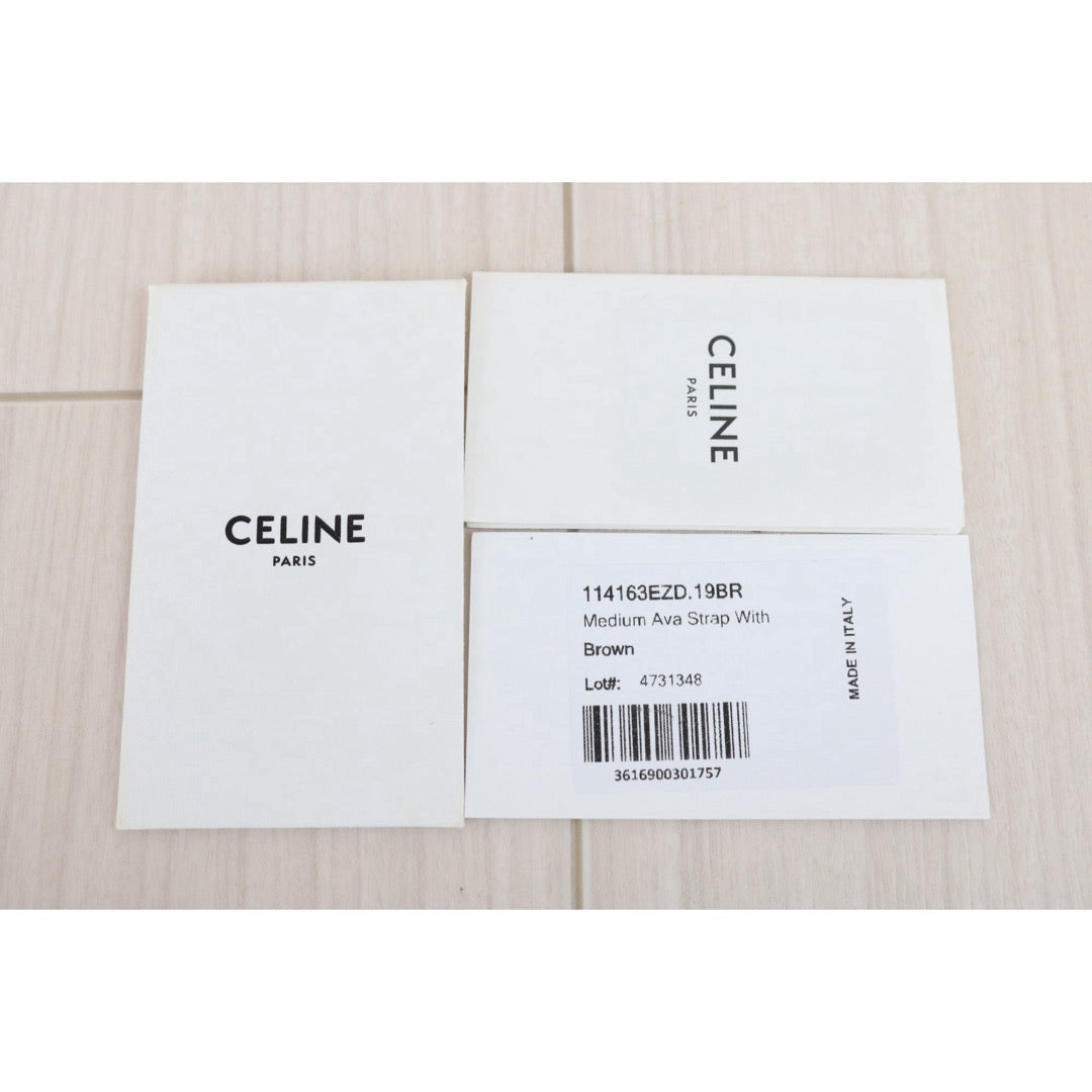 Include Entrupy Certificate of Authenticity｜Good ( Rank A) ｜CELINE Ava Fringes Strap Brown Shoulder Bag ｜X26051716