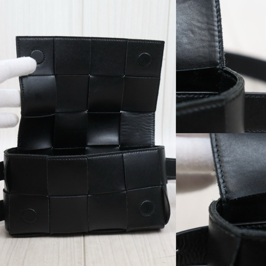 Very Good ( Rank A)｜ Bottega Veneta Calf Leather Belt Cassette Shoulder Bag Body Bag Waist Bag  Black IC Chips Model ｜S25071014
