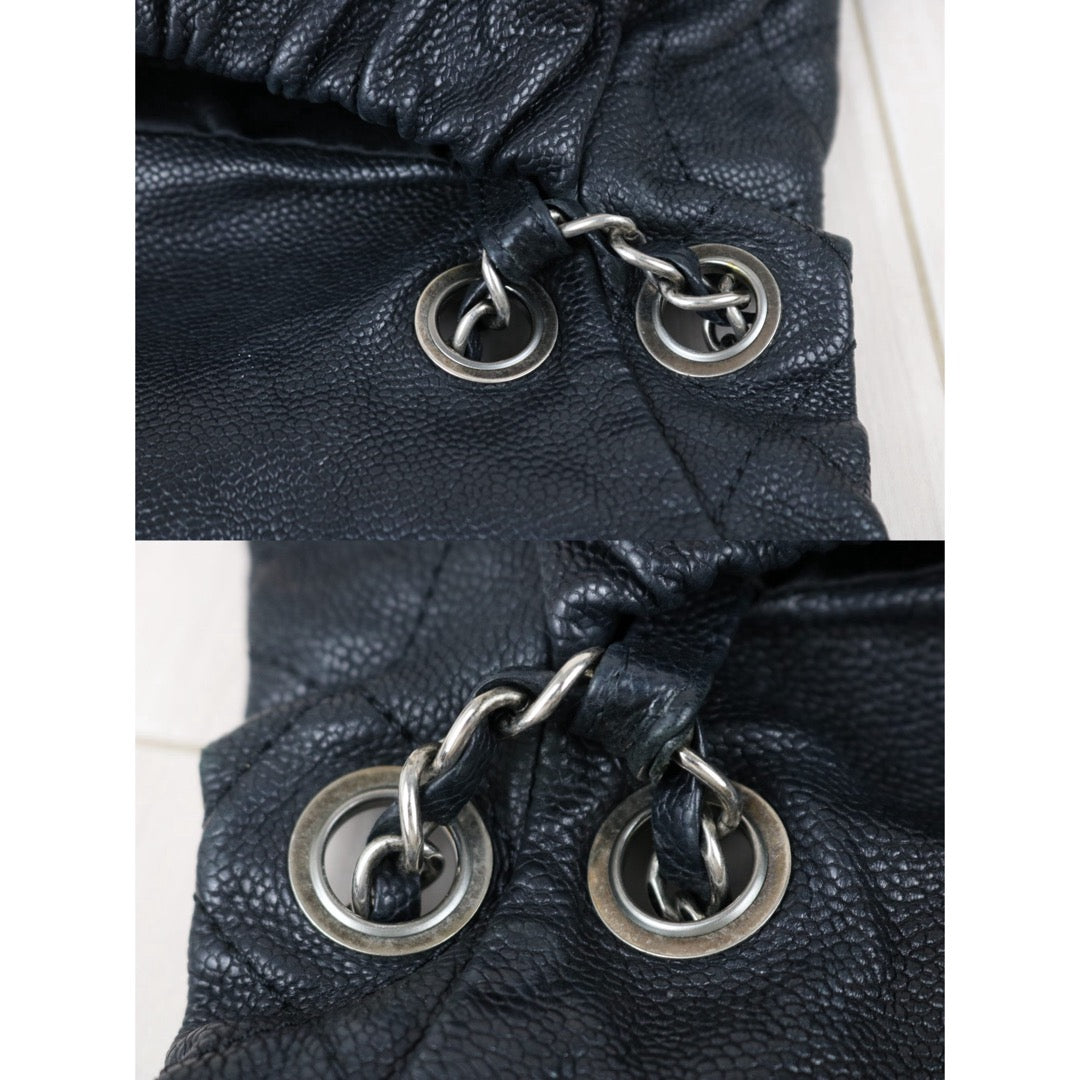 Include Entrupy Certificate of Authenticity｜Good ( Rank AB)｜ CHANEL Caviar Skin Matrasse Chain  Shoulder Bag Black Made In 2010- 2011Year｜S26052506