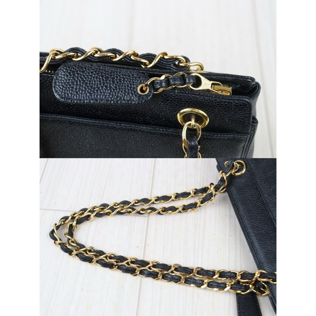 Rank A ｜Chanel Vintage Caviar Skin Black ShoulderBag  Made In 1997-1999Year｜24080107