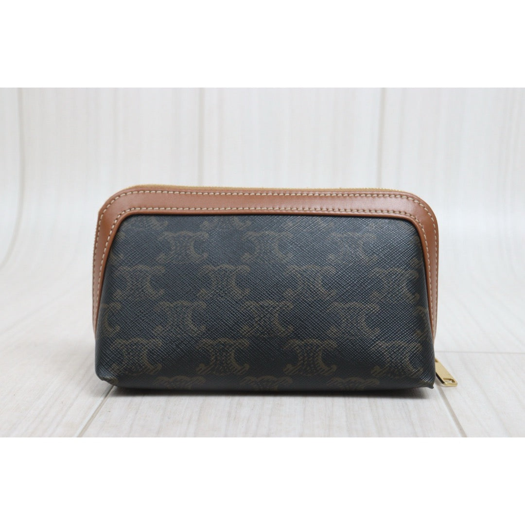 Include Entrupy Certificate of Authenticity｜Very Good ( Rank A)｜ CELINE Macadam Toilret Pouch PM｜S26080620
