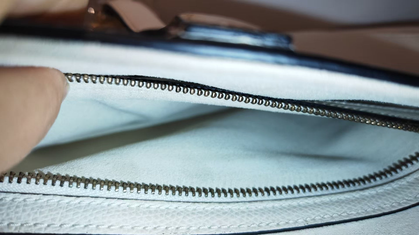 Very Good ( Rank A)｜Dior Saddle Shoulder Bag Medium White come with Entrupy Certificate of Authenticity