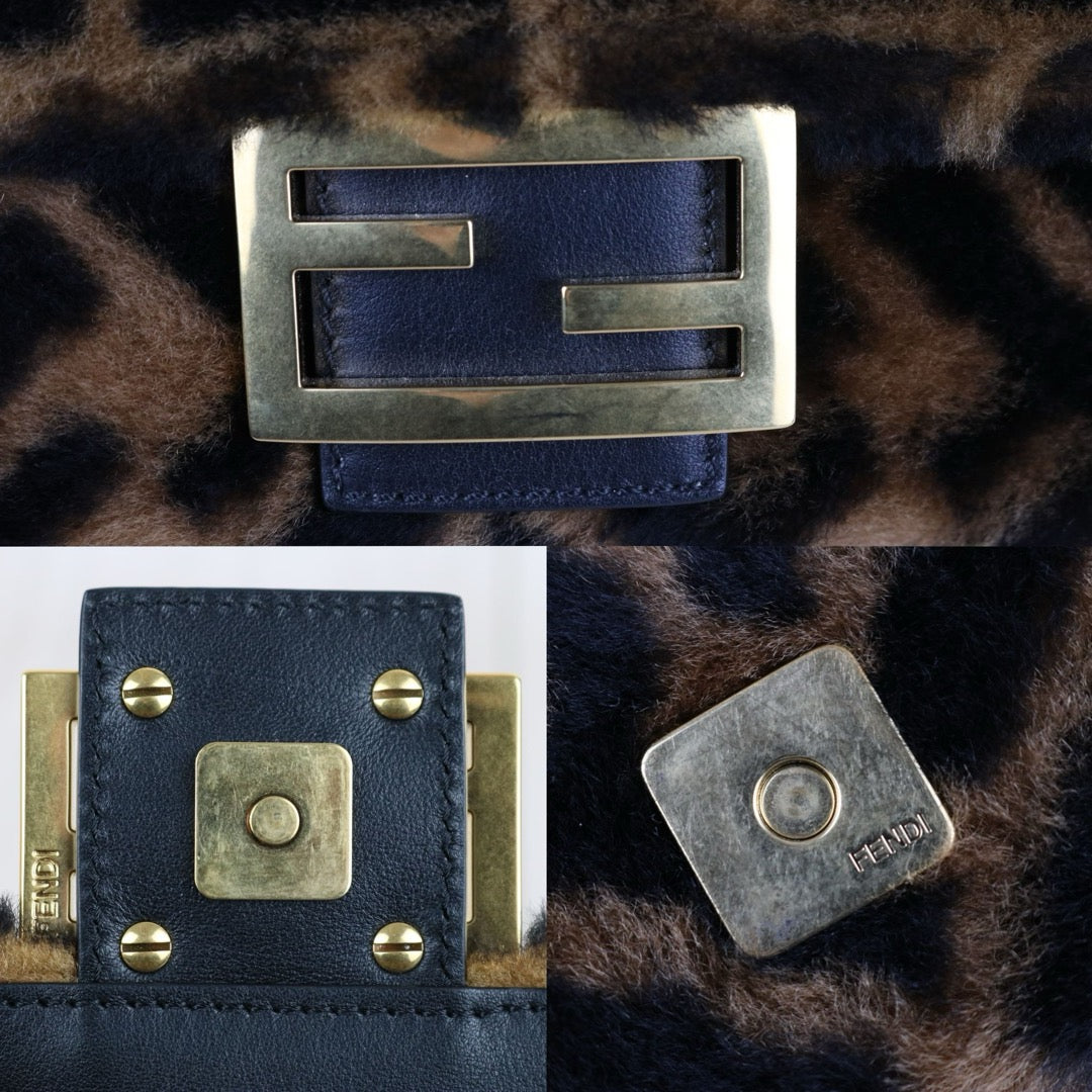 Very Good ( Rank A)｜ FENDI Zucca Mamma Baguette Sheep Skin Brown Shoulder Bag｜S25110320