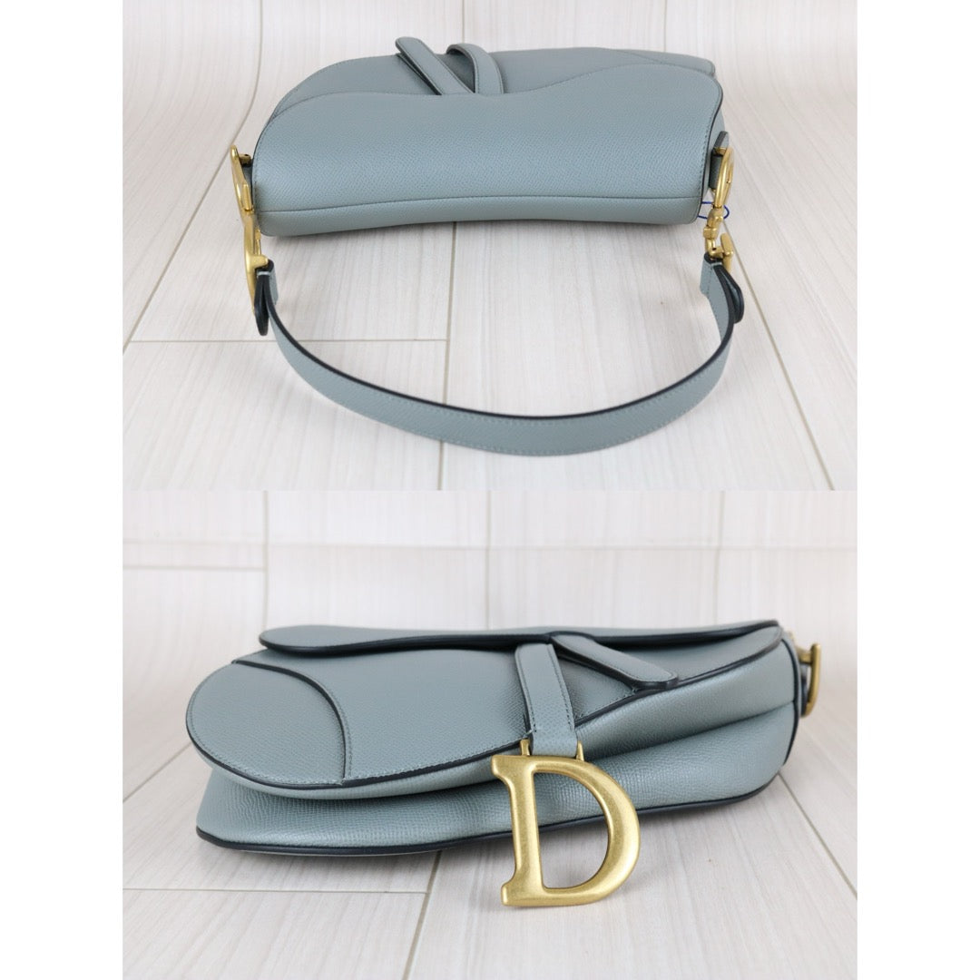 Very Good ( Rank A)｜Dior Trotter Saddle Shoulder Bag Medium Blue Current Model｜S25073011