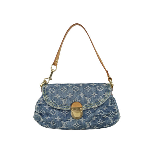 Fair ( Rank B) ｜LV Monogram Denim Mini Pleaty Shoulder Bag Blue｜S26013019