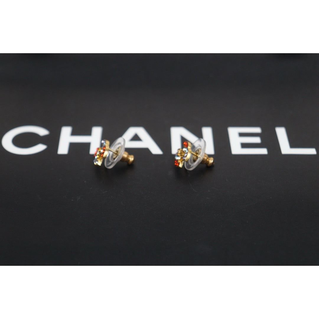 Very Good ( Rank A) ｜ CHANEL 03C Coco Mark  Color Rhinestone  Earrings Made In 2003Year｜26020610