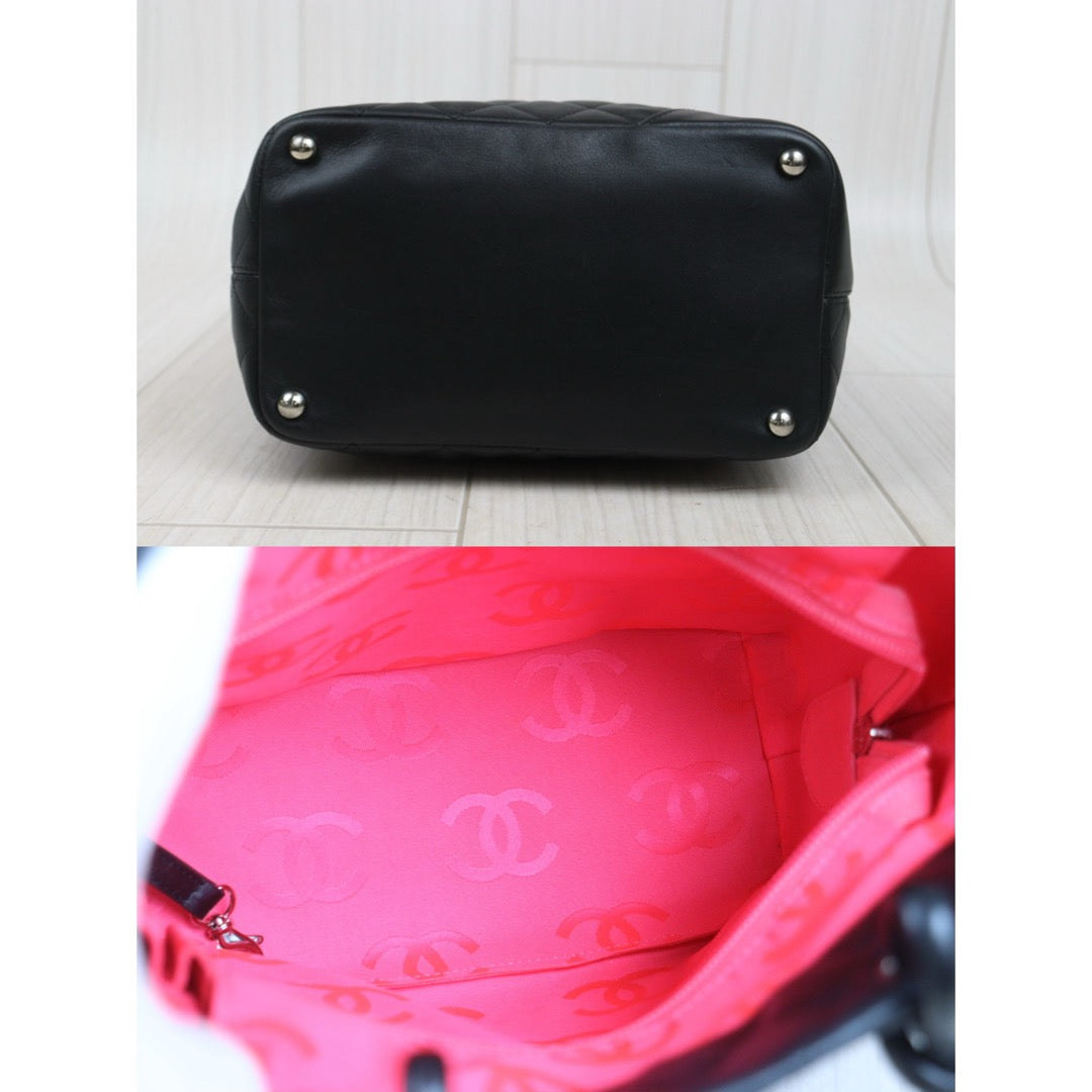 Very Good ( Rank A)｜ CHANEL Cambon Line Calf Leather So Black Tote Bag MM Made In 2004-2005Year｜25100722