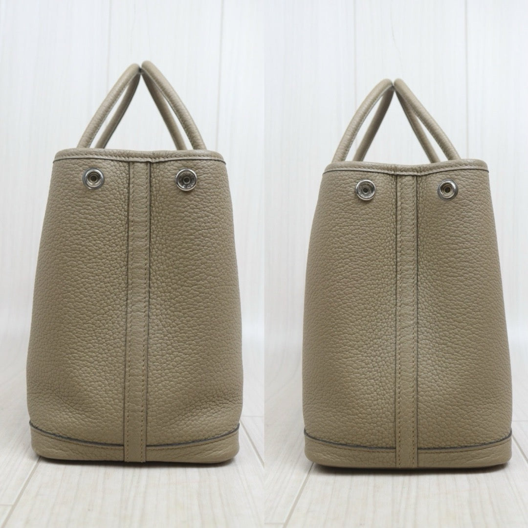 Include Entrupy Certificate of Authenticity｜Very Good ( Rank A)｜ HERMES Negonda Beige Garden Party 30 Handbag W Stamp Made In 2024 Year｜S26080616