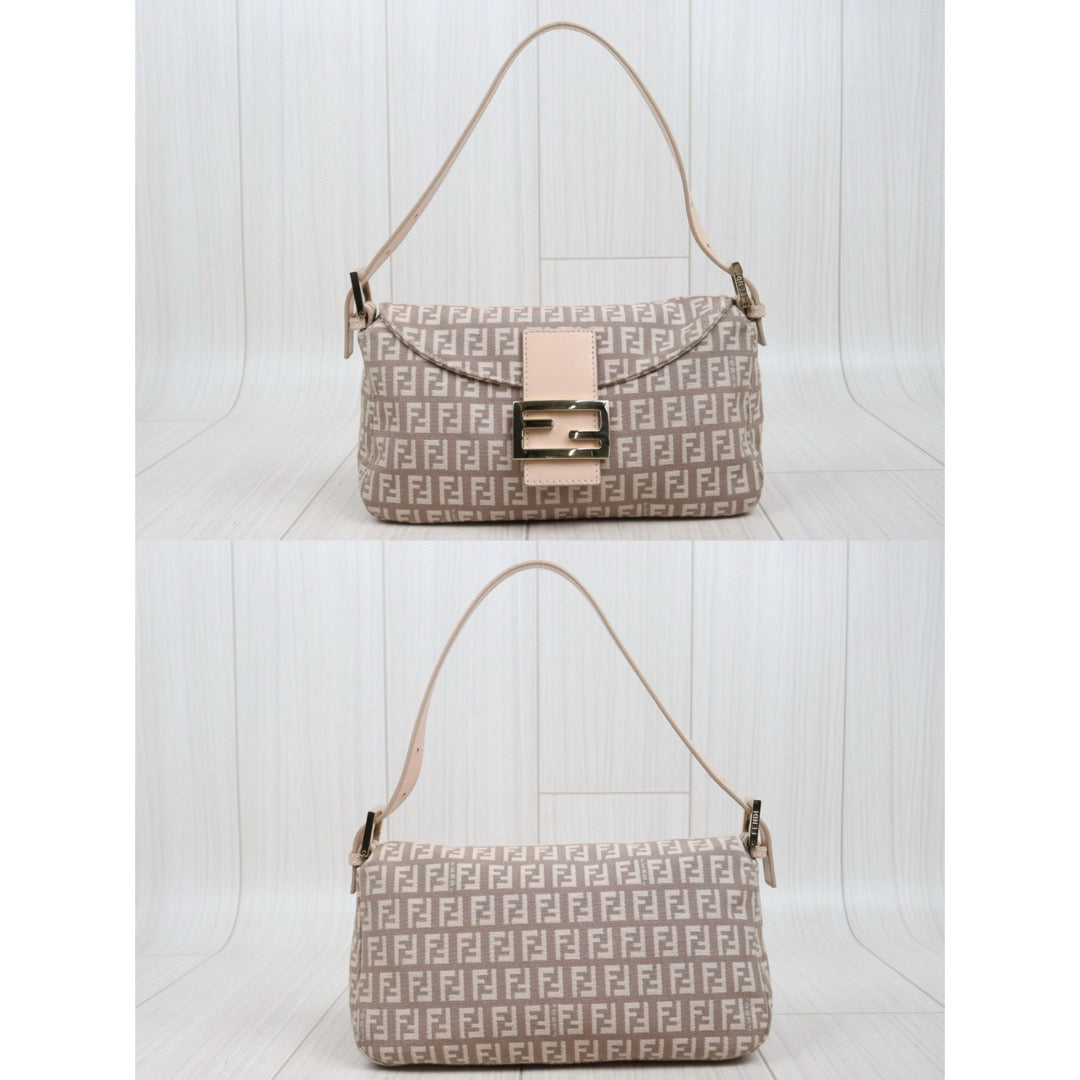 Very Good ( Rank A)｜ FENDI Zucca Mamma Baguette Shoulder Bag  Gold Hardware Pink｜25100714