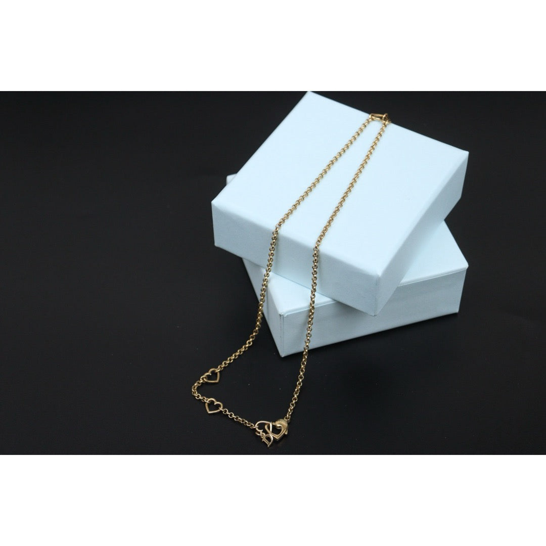 Good ( Rank AB)｜ Dior  Heart＆D Necklace Golden Plated ｜V25071015