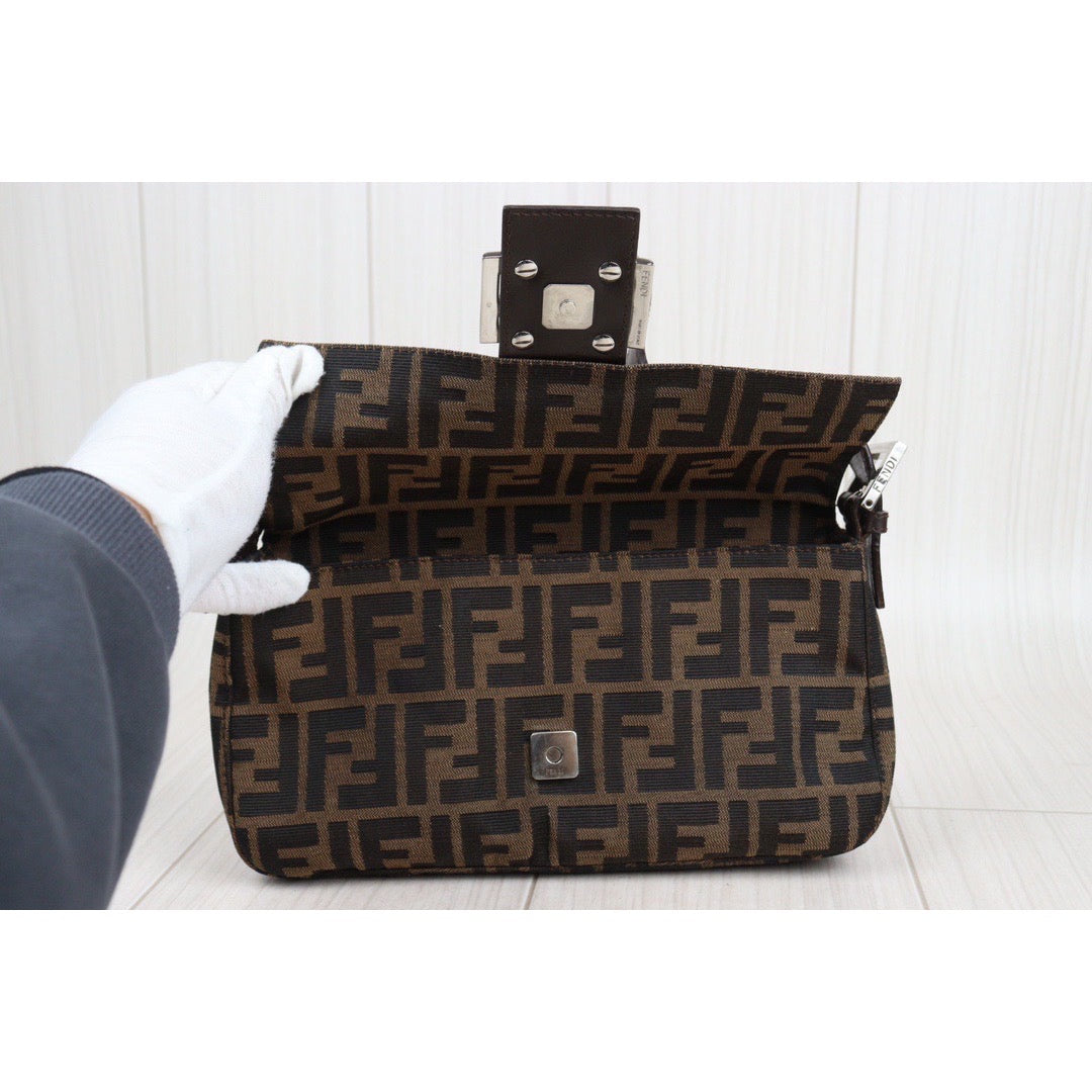 Rank A｜ FENDI Zucca Mamma Baguette Shoulder Bag ｜23111511