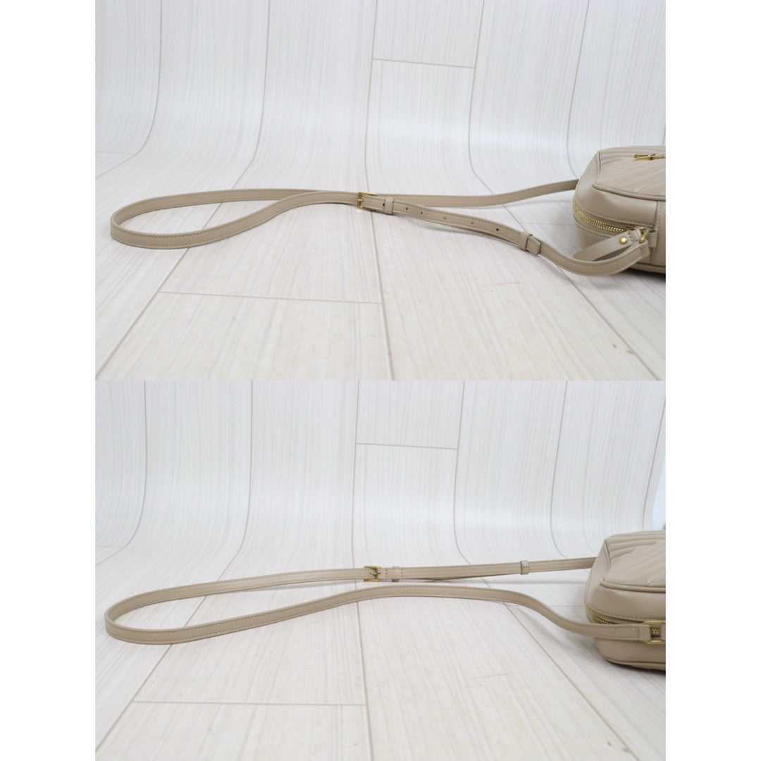 Very Good ( Rank A)｜  Saint Laurent YSL Skin Calf Leather Camera Shoulder Bag Beige｜P25101303
