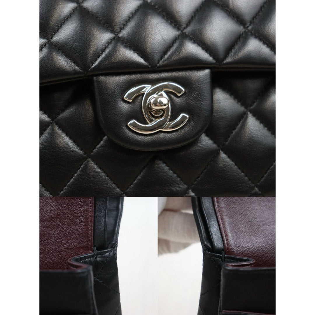 Very Good ( Rank A)｜ CHANEL Lamb Skin Matrasse Double Flap 25 Shoulder Bag  Black Made In 2008-2009Year｜S25062504
