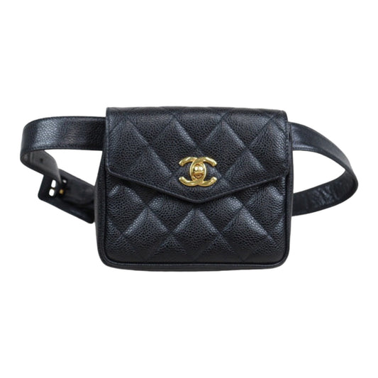 Rank A ｜ CHANEL  Caviar Skin Leather Calf Leather  Waist Bag Made In 1991～1994Year｜24010829