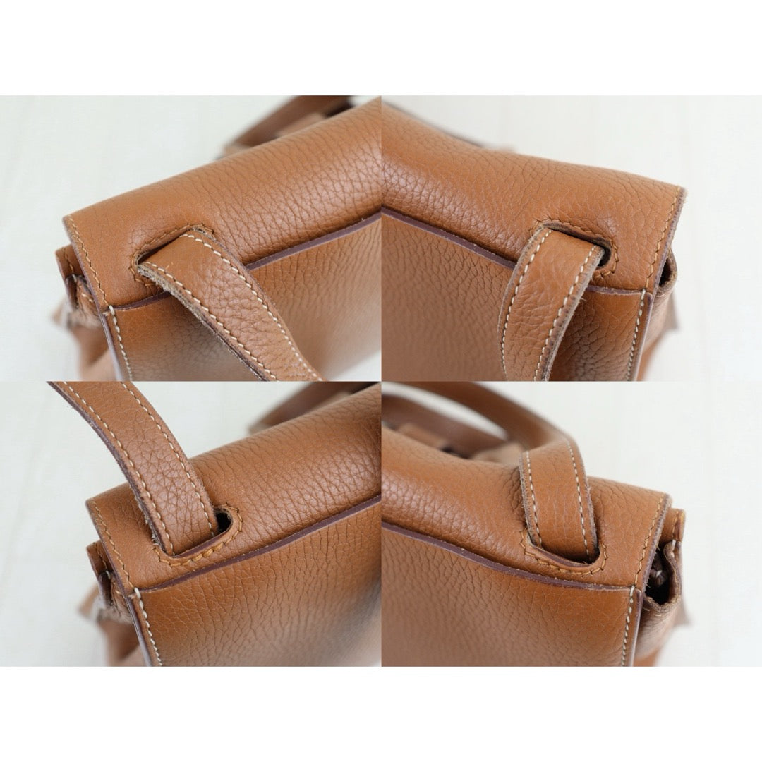 Good ( Rank AB)｜ Hermes Halzan 31 TC Leather Handbag Shoulder Bag Golden Brown C Stamp Made In 2018 Year｜H25081804