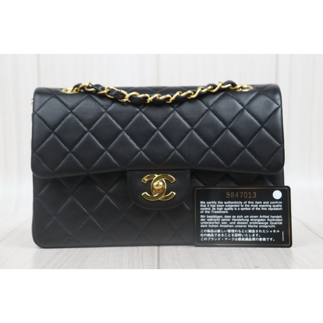 Very Good ( Rank A)｜ CHANEL Lamb Skin Matrasse Double Flap 23 Shoulder Bag  Black Made In 1997-1999Year｜S25072901