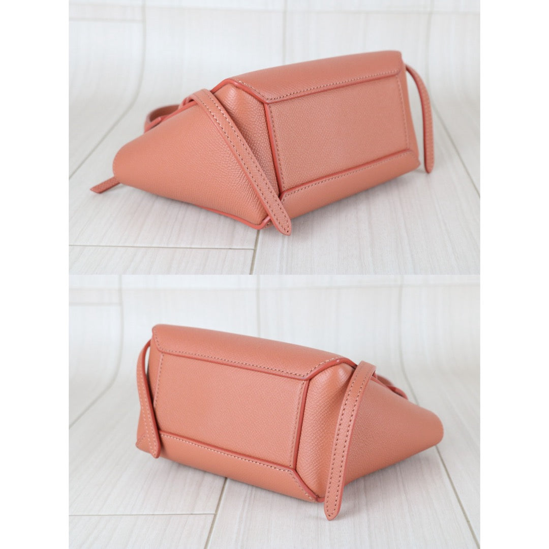 Very Good ( Rank A)｜CELINE Calf Leather Belt Pico Handbag Shoulder Bag Terracotta｜X25110603