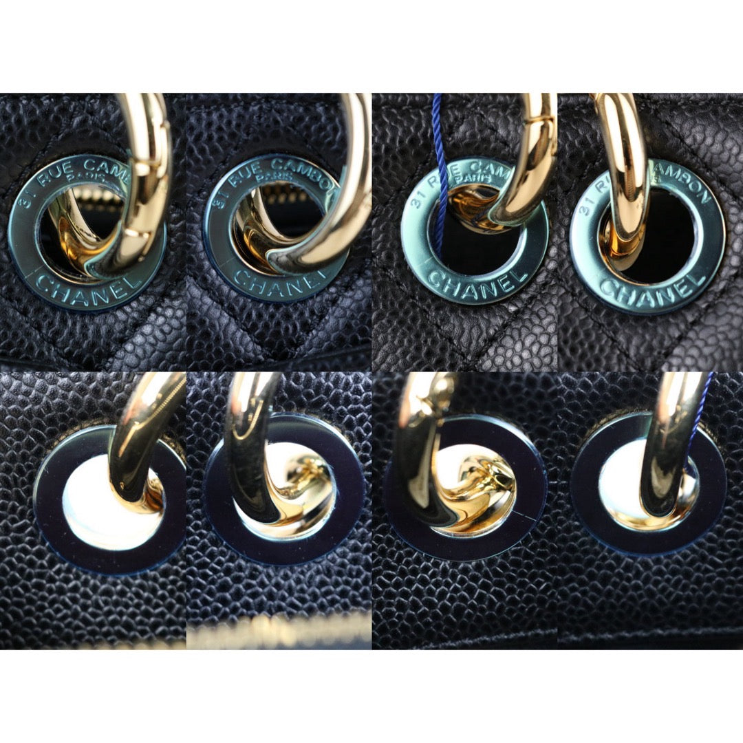 Include Entrupy Certificate of Authenticity｜Excellent( Rank SA) ｜ CHANEL Caviar Skin Matrasse Chain GST Tote Bag  Black  Made In 2013-2014Year｜S26070203