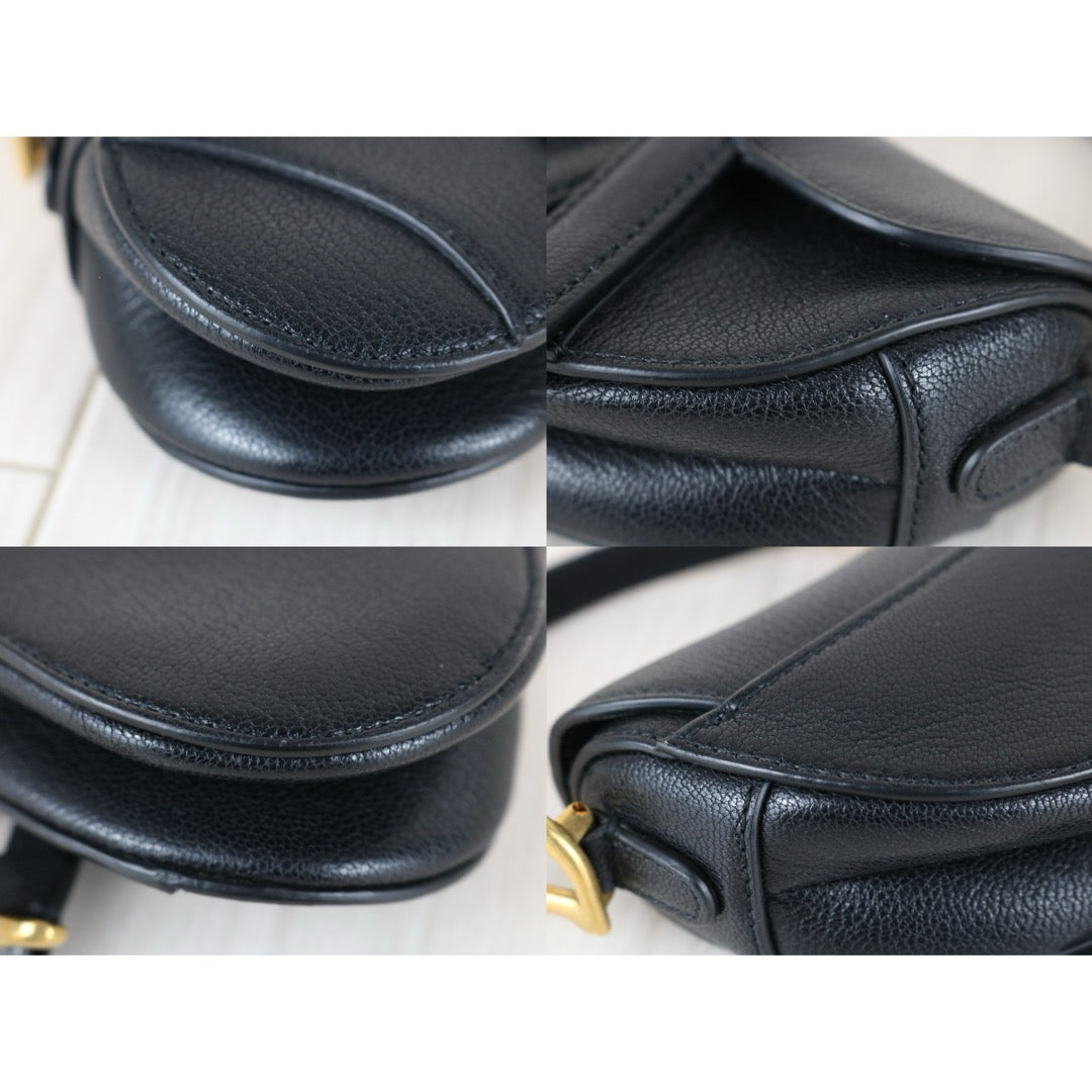 Very Good ( Rank A)｜Dior Trotter Saddle Calf Leather Mini Mini HandBag  Black ｜S25103007