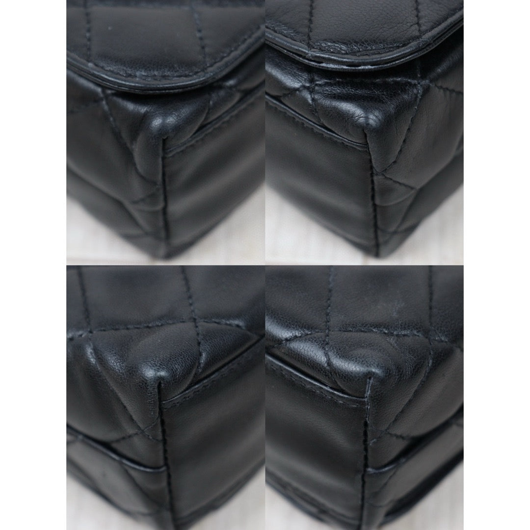 Good ( Rank AB)｜ CHANEL Matrasse Lamb Skin Single Flap Shoulder Bag Black Made In 1994-1996 Year  ｜P25041403