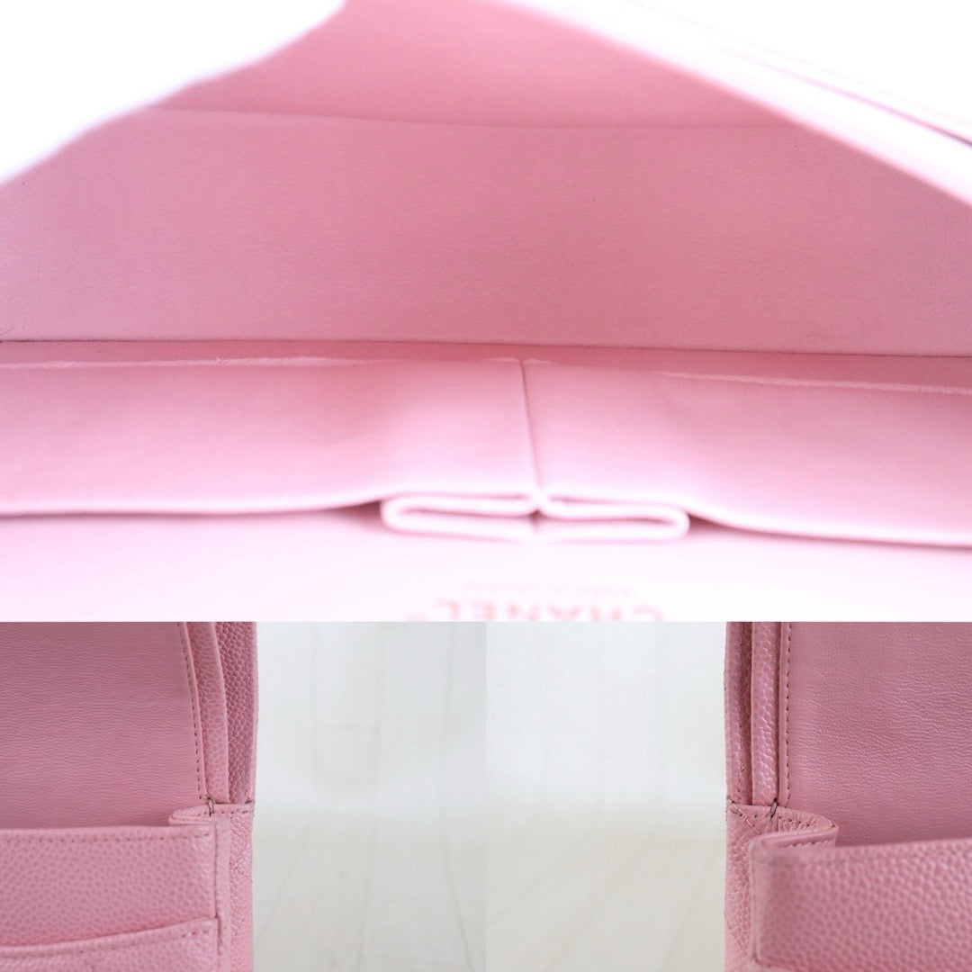 Include Entrupy Certificate of Authenticity｜Excellent（Rank SA）｜ CHANEL Caviar Skin Calf Leather Chain Double Flap 25 Shoulder Bag  Light Pink Made In 2005-2006Year｜S26083006