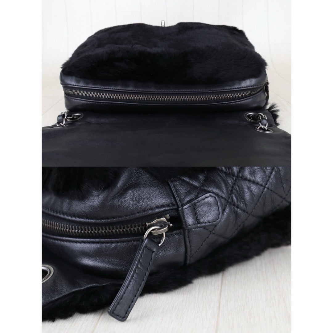 Include Entrupy Certificate of Authenticity｜Good ( Rank AB)｜ CHANEL Sheep Skin Matrasse Chain Single Flap Shoulder Bag Black Made in 2012-2013 Year｜S26052505
